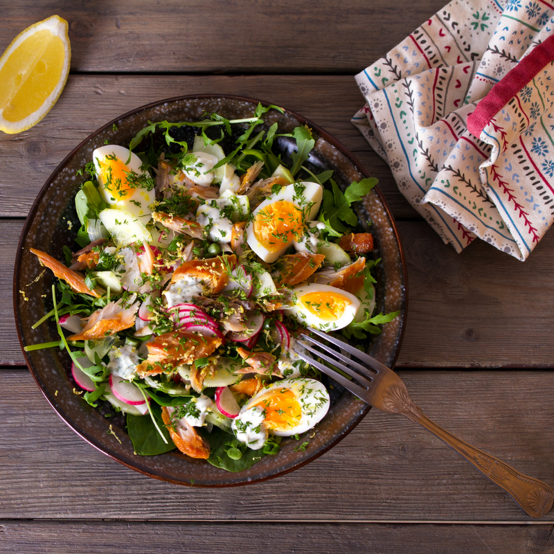 Salat mit geräucherter Makrele(1)